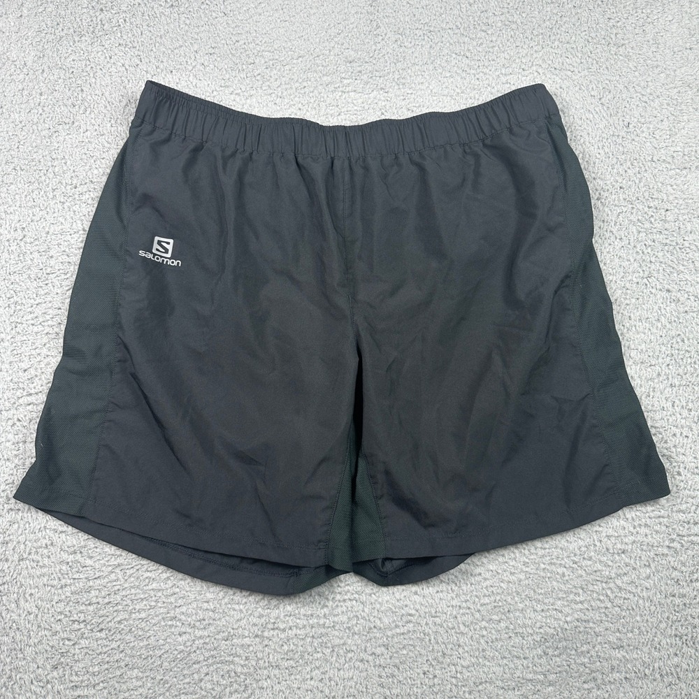 Salomon Running Shorts Mens XXL Black‎ AdvancedSkin ActiveDry Athletic Trail 7"